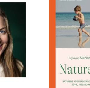 Portrett av Marianne S. Lundblad og framsida av boka "Natureffekten"